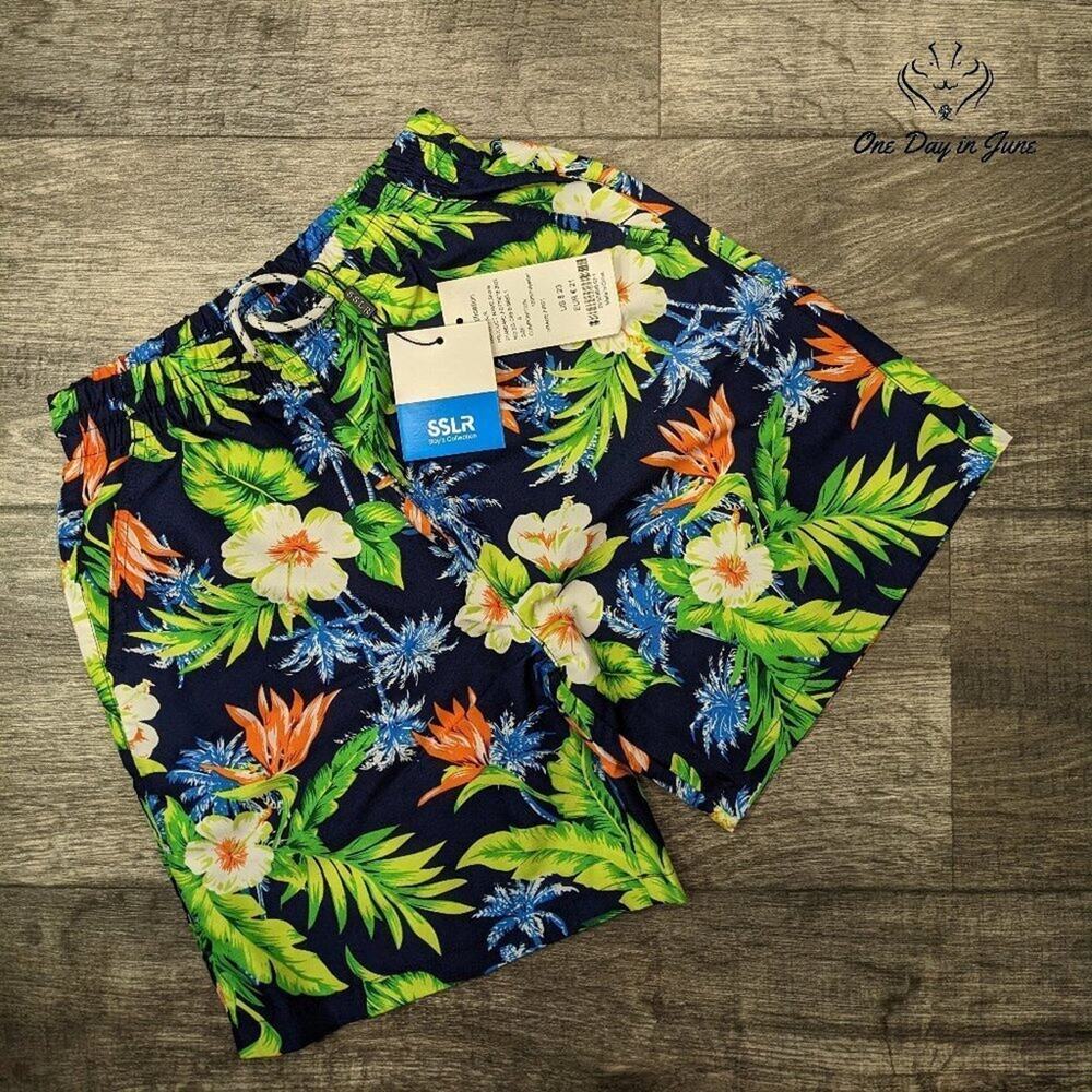 SSLR Boys Hawaiian Swim Trunks Size S